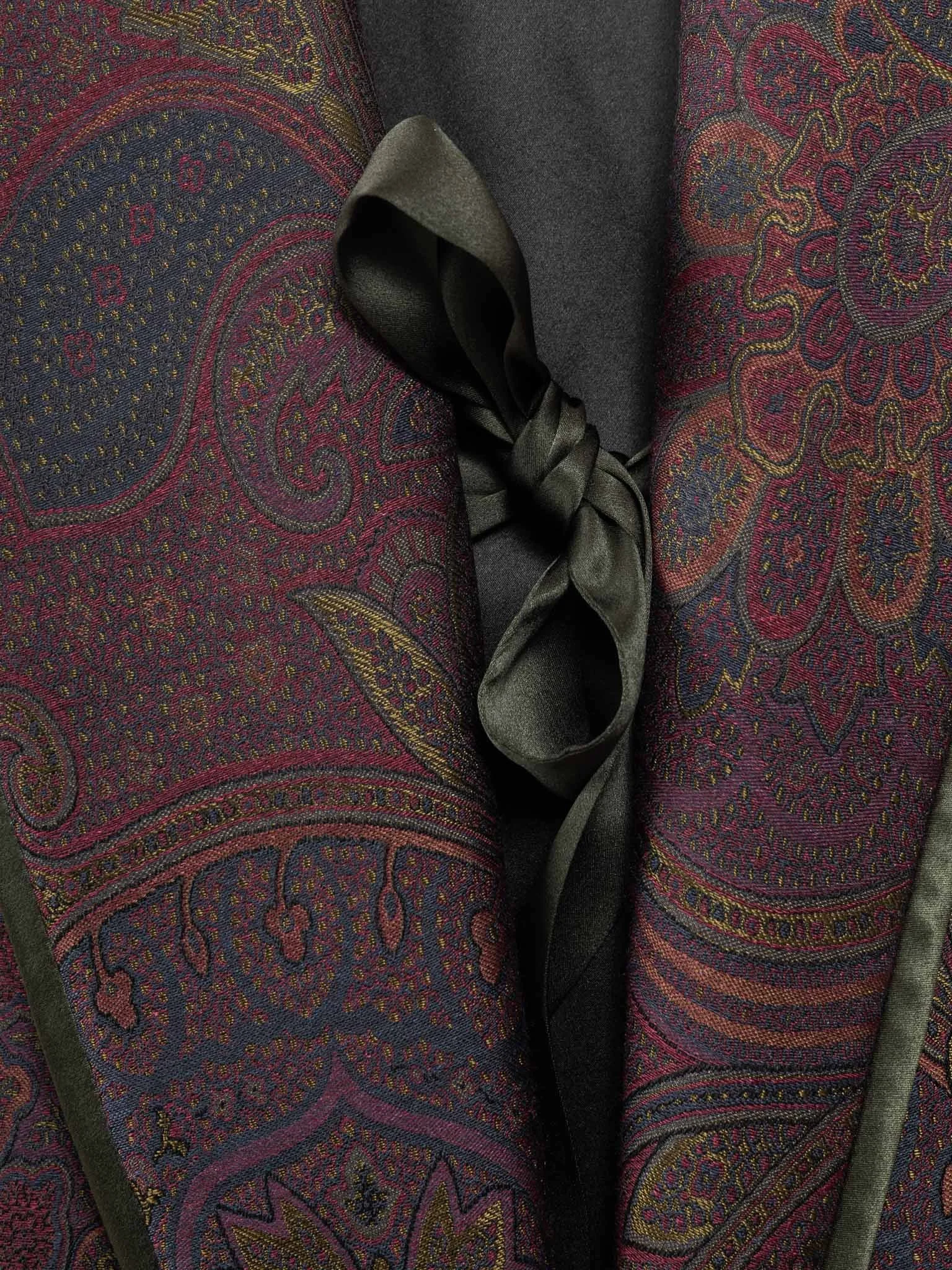 Fig Paisley Silk jacquard Dressing Gown Silk Lined Made in